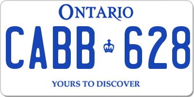 ON license plate CABB628