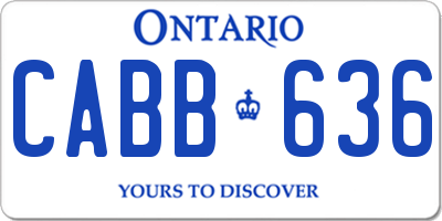 ON license plate CABB636