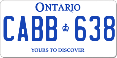 ON license plate CABB638