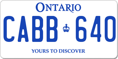 ON license plate CABB640