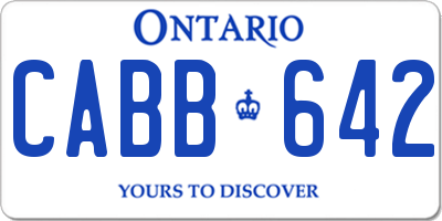 ON license plate CABB642