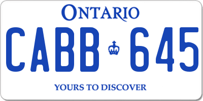 ON license plate CABB645