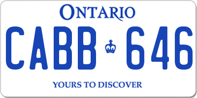 ON license plate CABB646