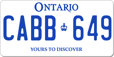 ON license plate CABB649