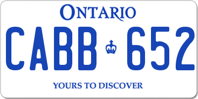 ON license plate CABB652