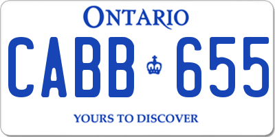 ON license plate CABB655