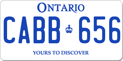 ON license plate CABB656