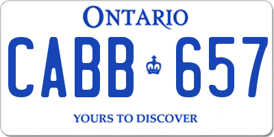 ON license plate CABB657