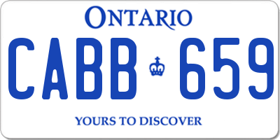 ON license plate CABB659