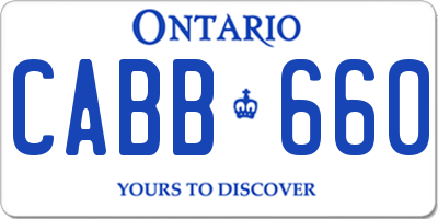 ON license plate CABB660