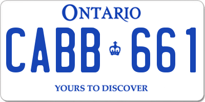 ON license plate CABB661