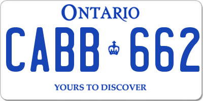 ON license plate CABB662