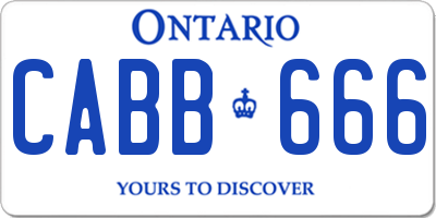 ON license plate CABB666