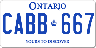 ON license plate CABB667