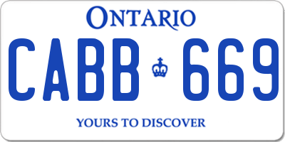 ON license plate CABB669