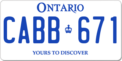 ON license plate CABB671