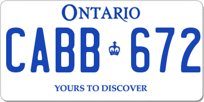 ON license plate CABB672