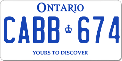 ON license plate CABB674