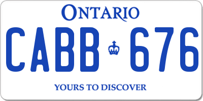 ON license plate CABB676