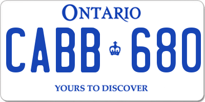 ON license plate CABB680