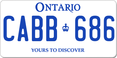 ON license plate CABB686