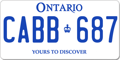 ON license plate CABB687