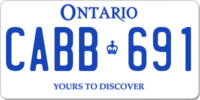 ON license plate CABB691