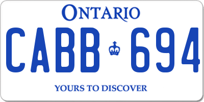 ON license plate CABB694