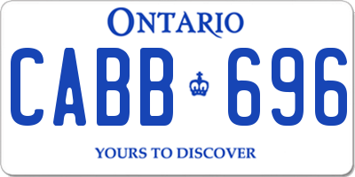 ON license plate CABB696