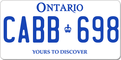 ON license plate CABB698