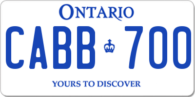 ON license plate CABB700