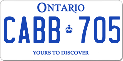 ON license plate CABB705