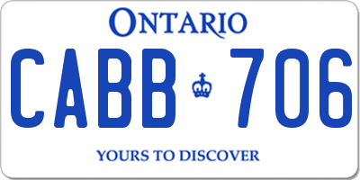 ON license plate CABB706