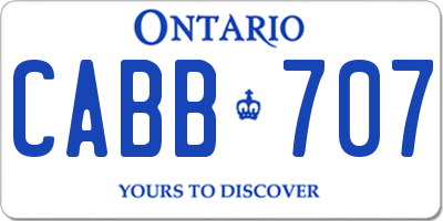 ON license plate CABB707