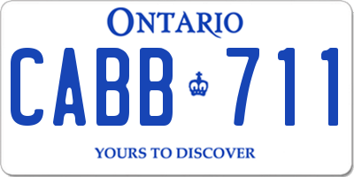 ON license plate CABB711