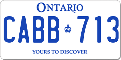 ON license plate CABB713