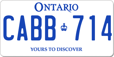 ON license plate CABB714