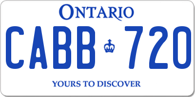 ON license plate CABB720