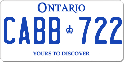 ON license plate CABB722