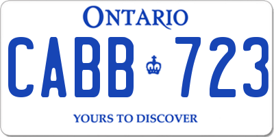 ON license plate CABB723