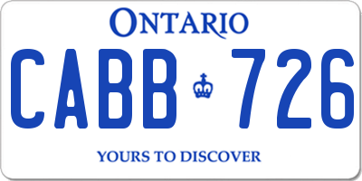 ON license plate CABB726