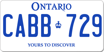 ON license plate CABB729