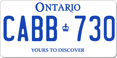 ON license plate CABB730