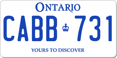 ON license plate CABB731