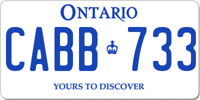 ON license plate CABB733