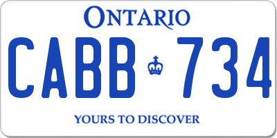 ON license plate CABB734