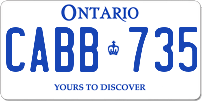 ON license plate CABB735