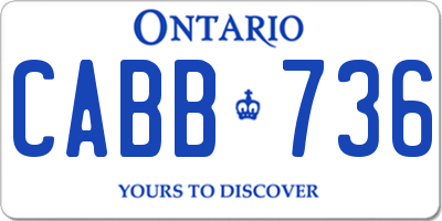 ON license plate CABB736