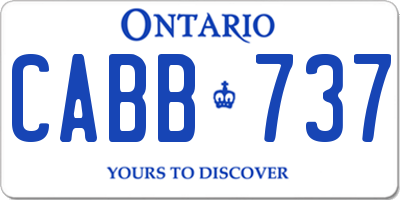 ON license plate CABB737