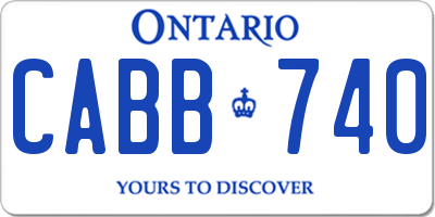 ON license plate CABB740